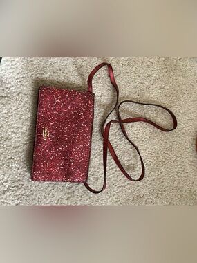 Red Glitter Crossbody Bag - Women's Sparkle Shoulder Purse
